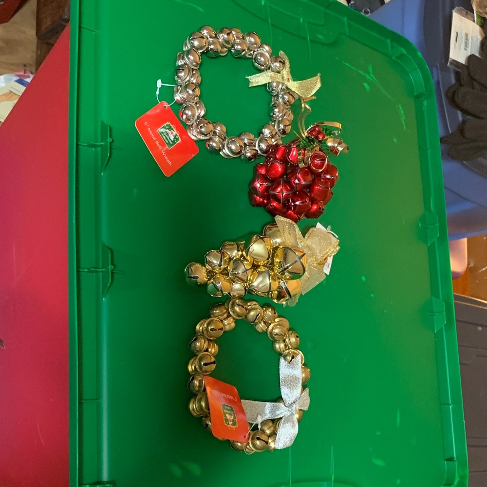 Festive Jingle Bell Ornament’s Set - Silver, Red, & 2 Gold